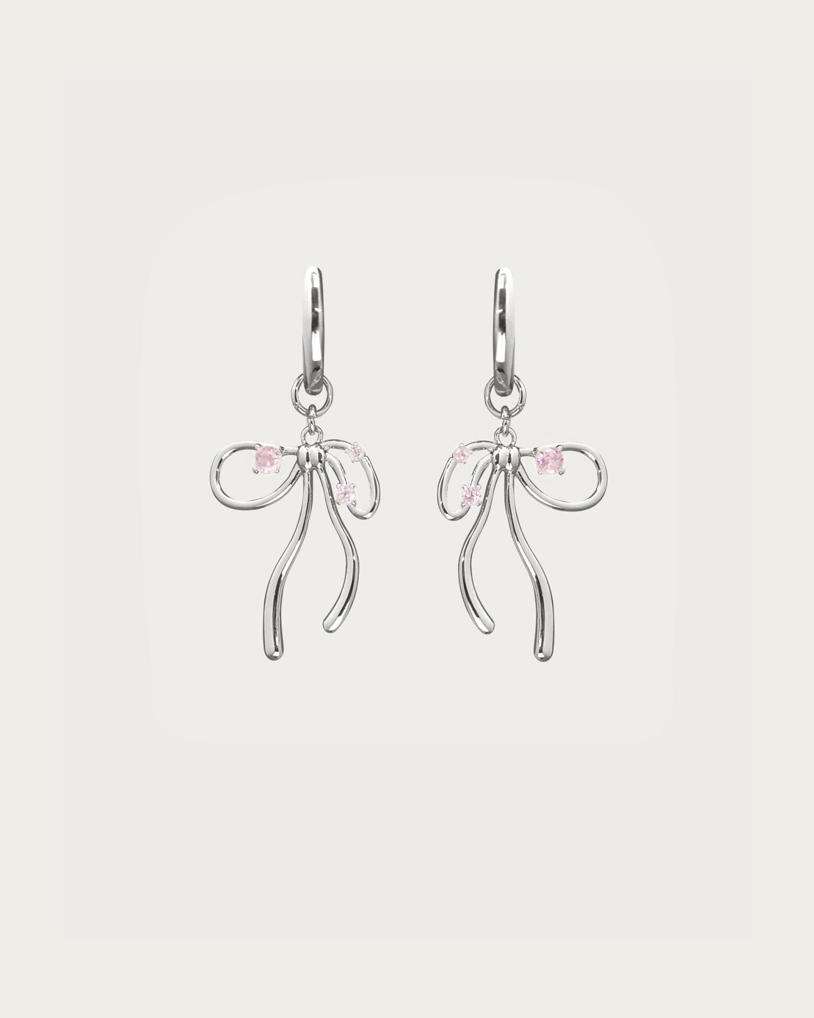 The Miffy Earrings in Pink Silver