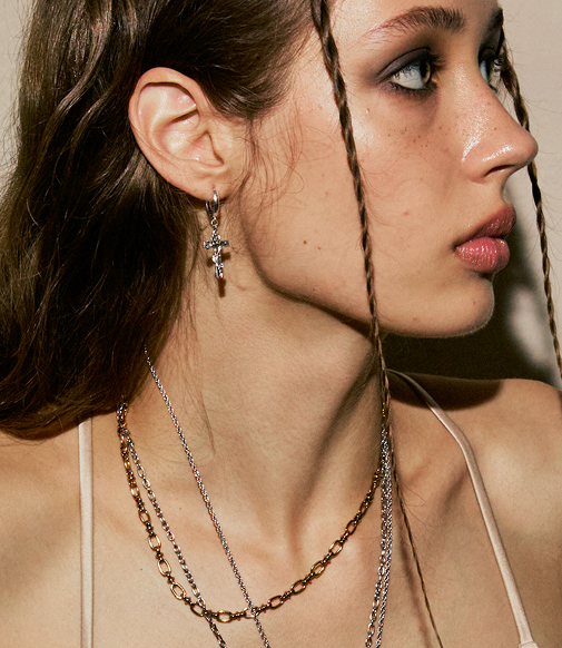 3 Pcs Hoop Helix Earring Set in Gold