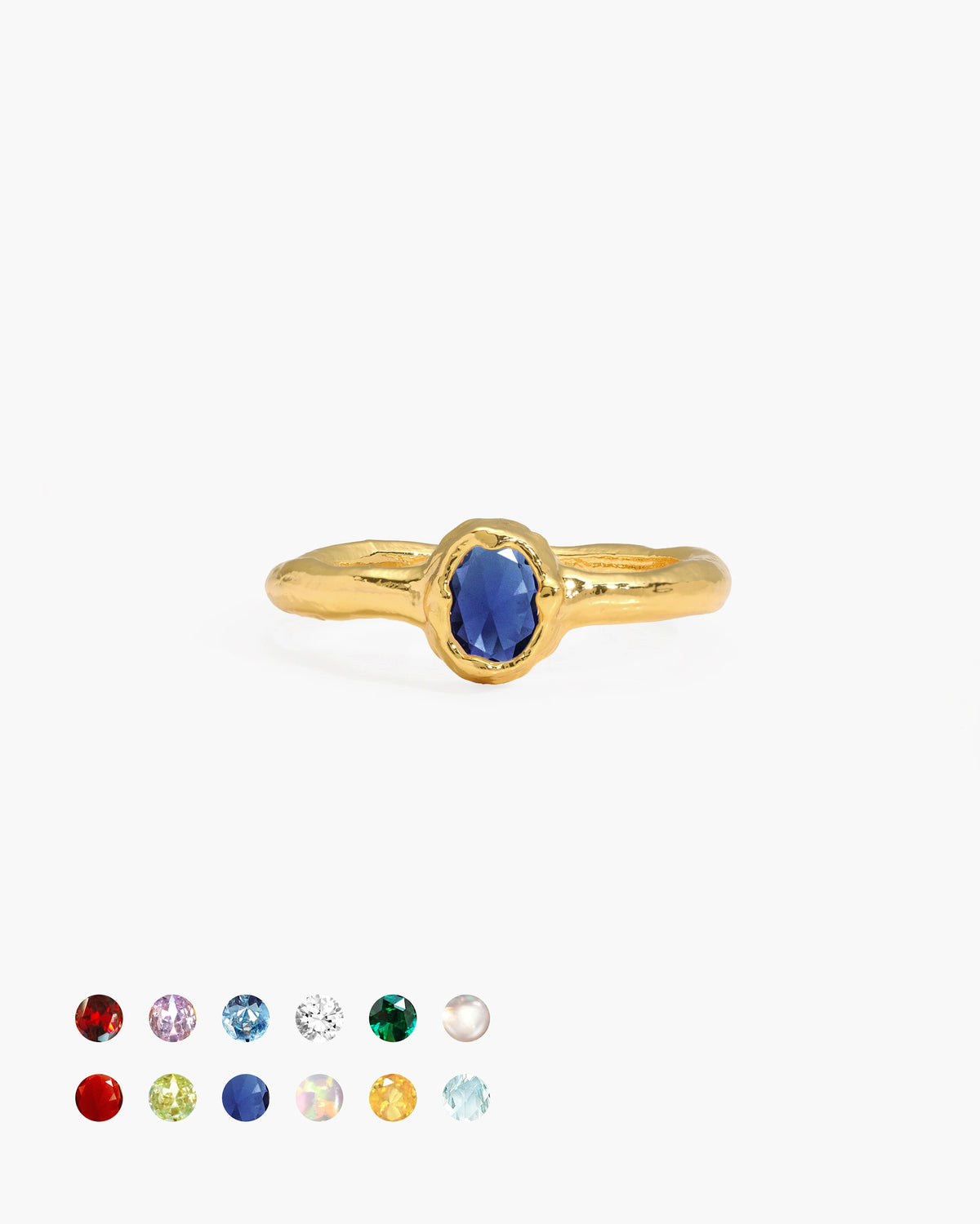Anillo de piedra natal en oro - enero