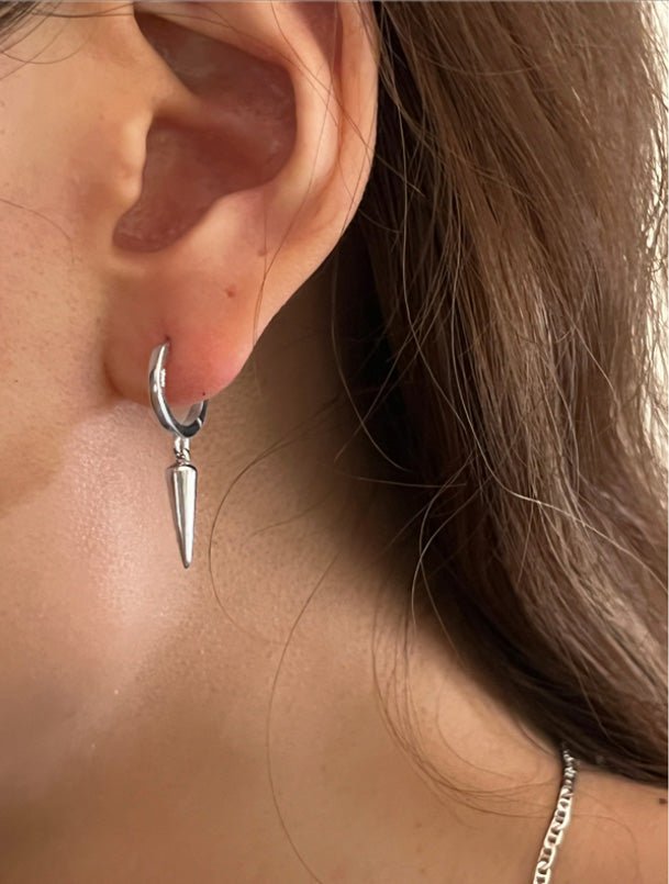 Spike Earrings in Silver
