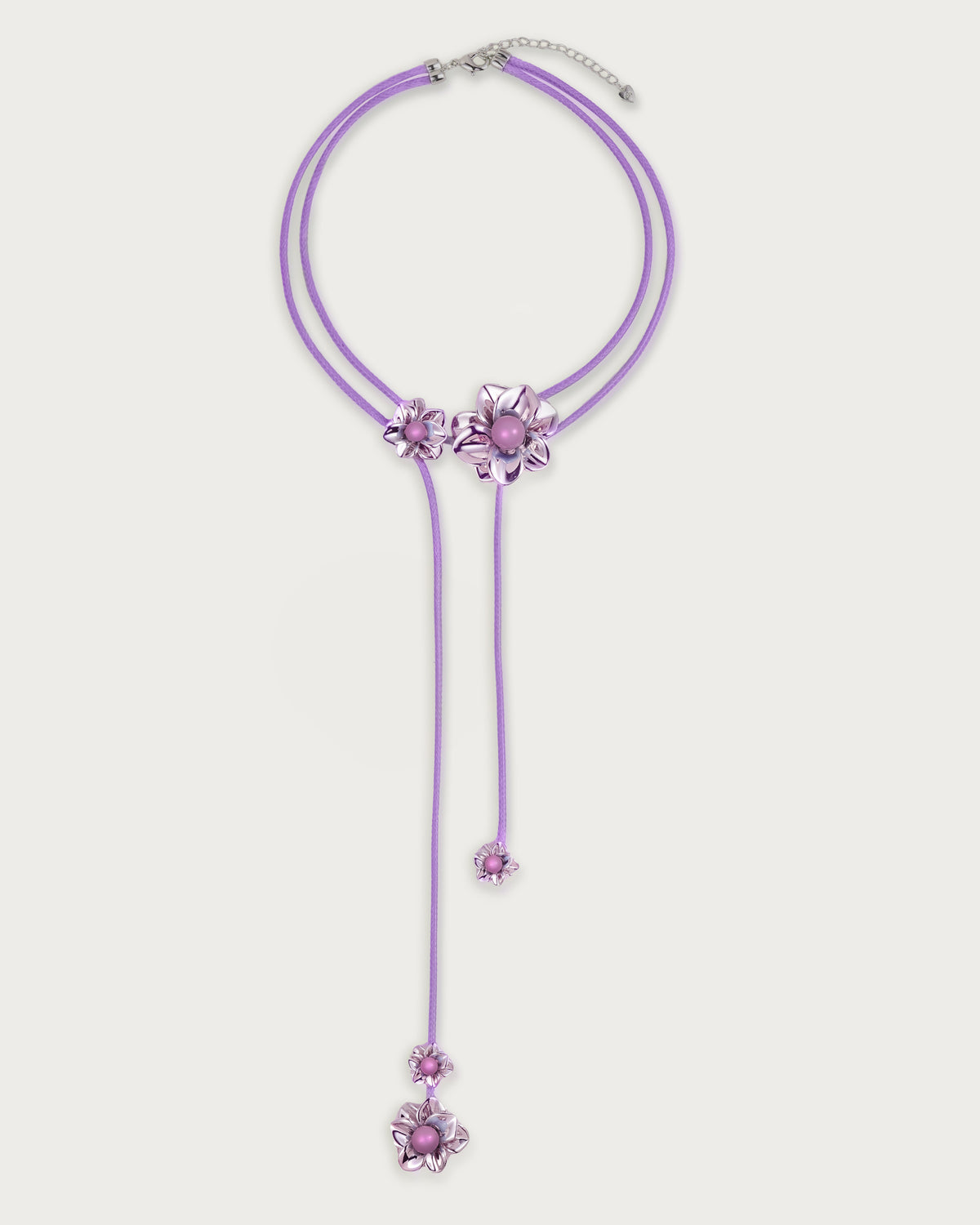 Branchlet Cord Necklace in Metallic Violet