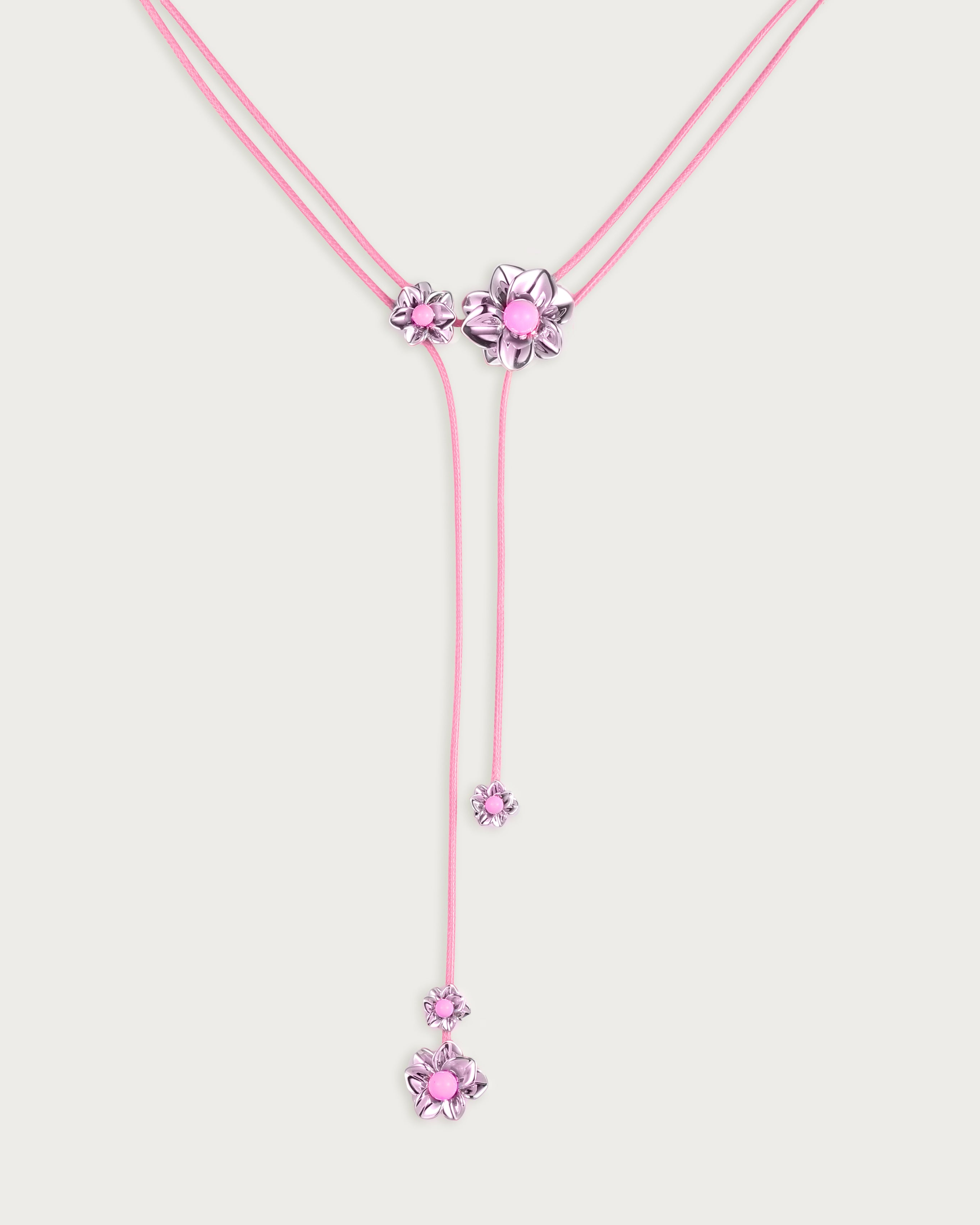 Collier de cordon Branchlet en rose métallisé