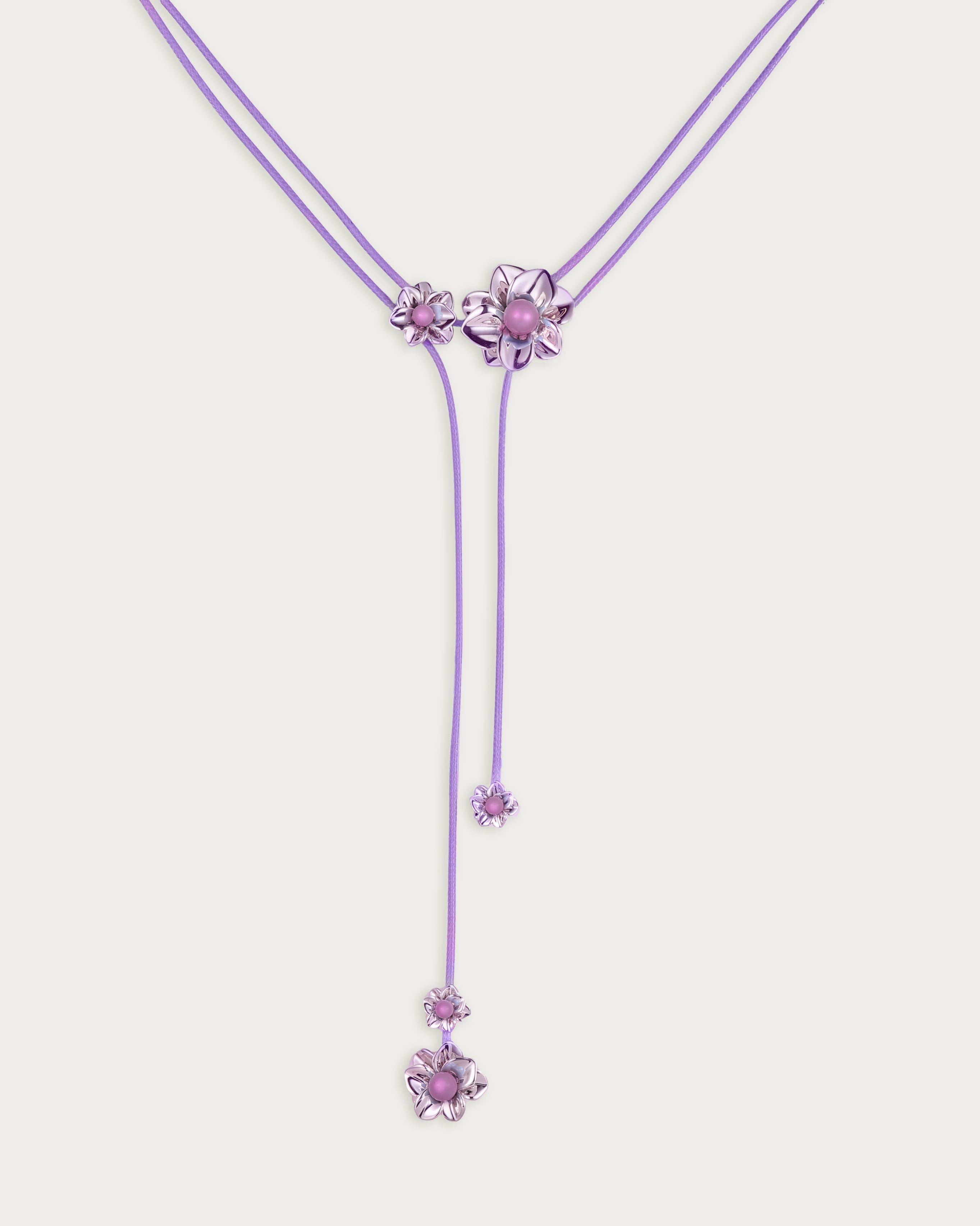 Collier de cordon Branchlet en violet métallisé