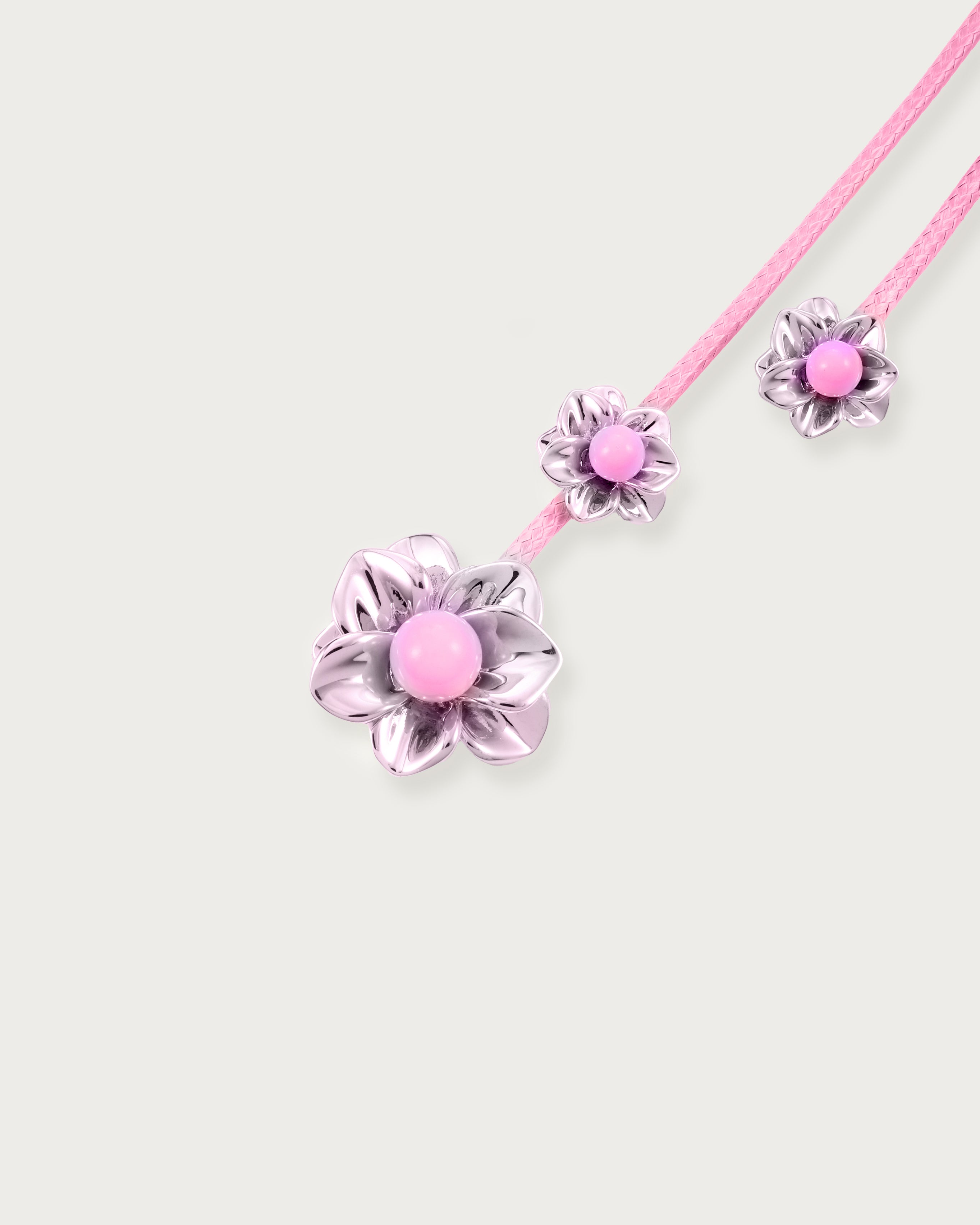 Collier de cordon Branchlet en rose métallisé