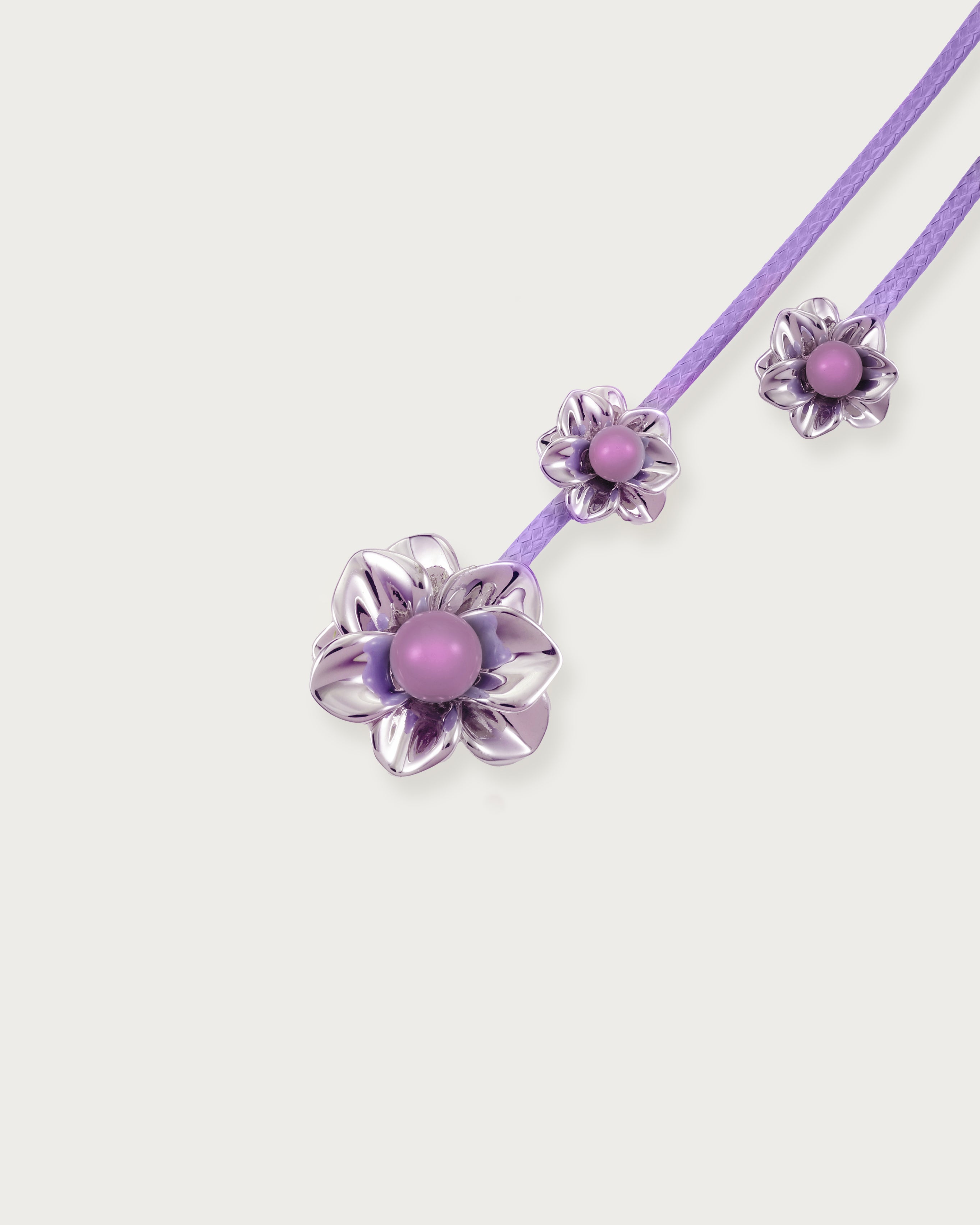 Collier de cordon Branchlet en violet métallisé