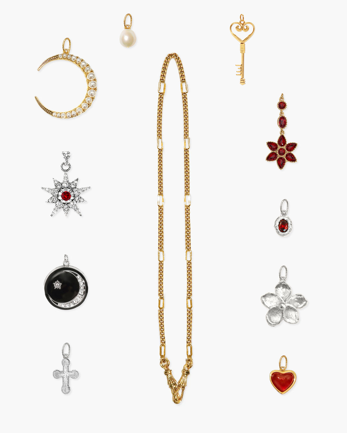 Deco Clasp Chain Necklace in Gold - En Route Jewelry