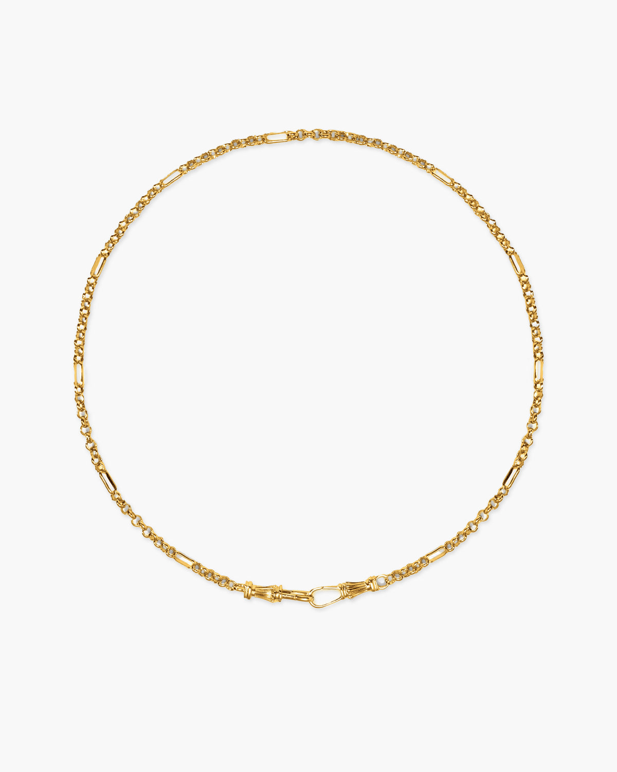 Deco Clasp Chain Necklace in Gold