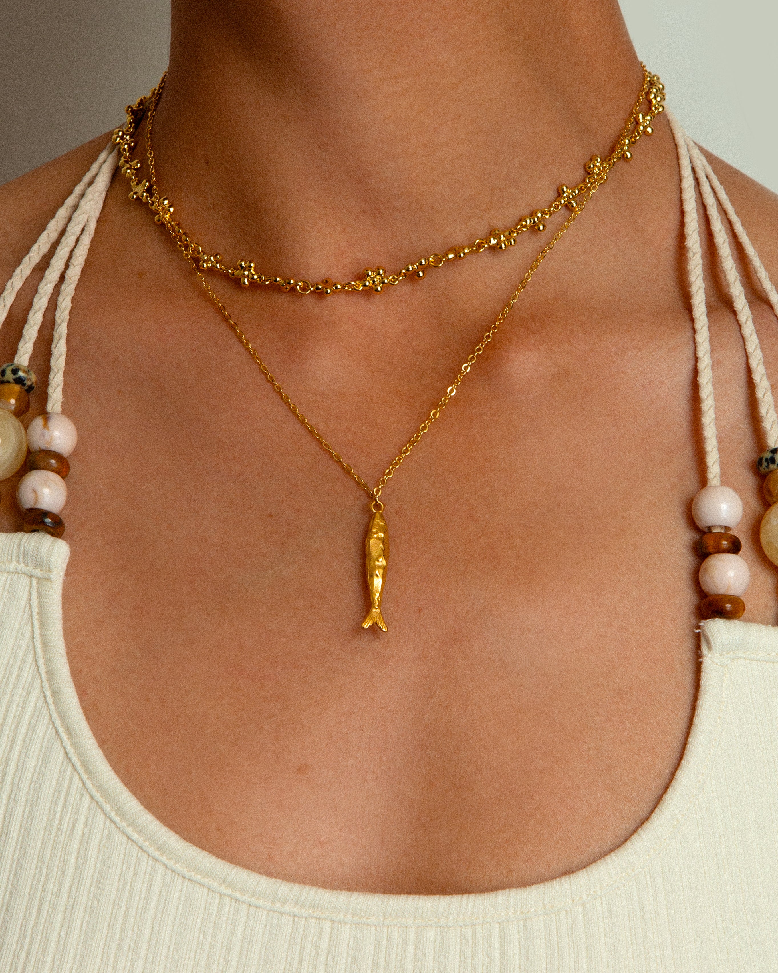 Gold Anchovy Necklace