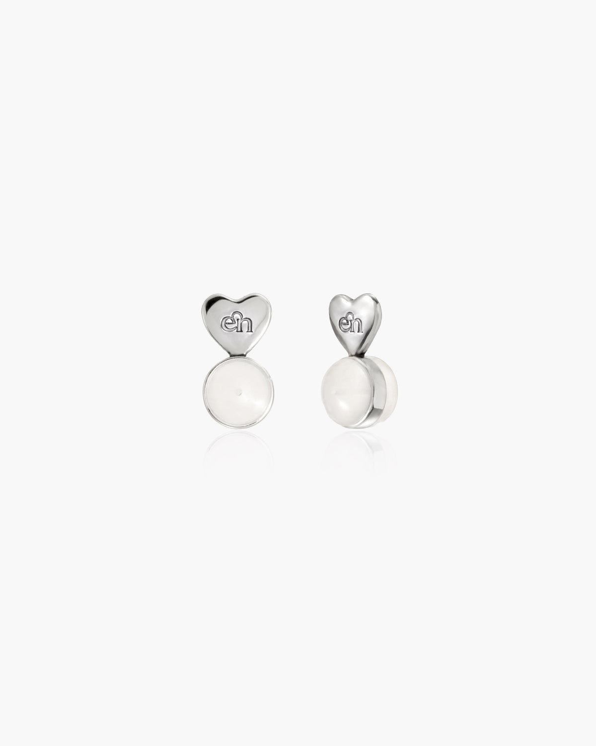 Heart-shaped Earring Back Lifters, Silver Heart-shaped Earring Back Lifters - En Route Jewelry