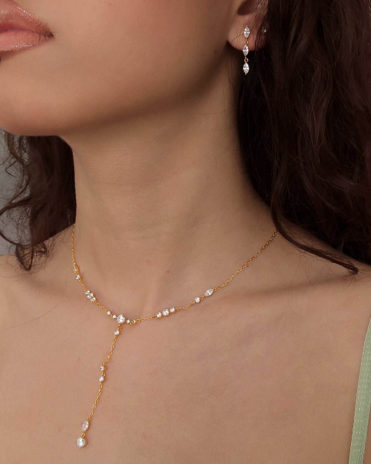 Adriana Necklace & Crystal Marquise Earrings Set