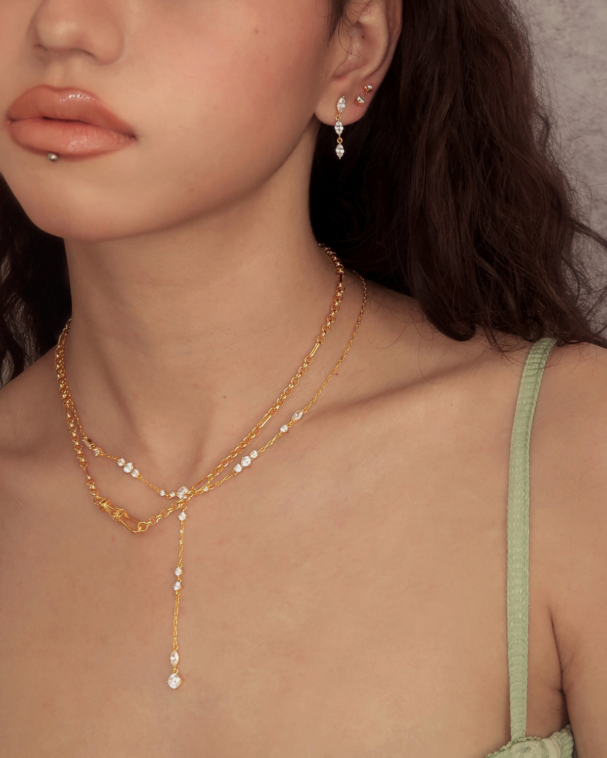 Adriana Necklace & Crystal Marquise Earrings Set