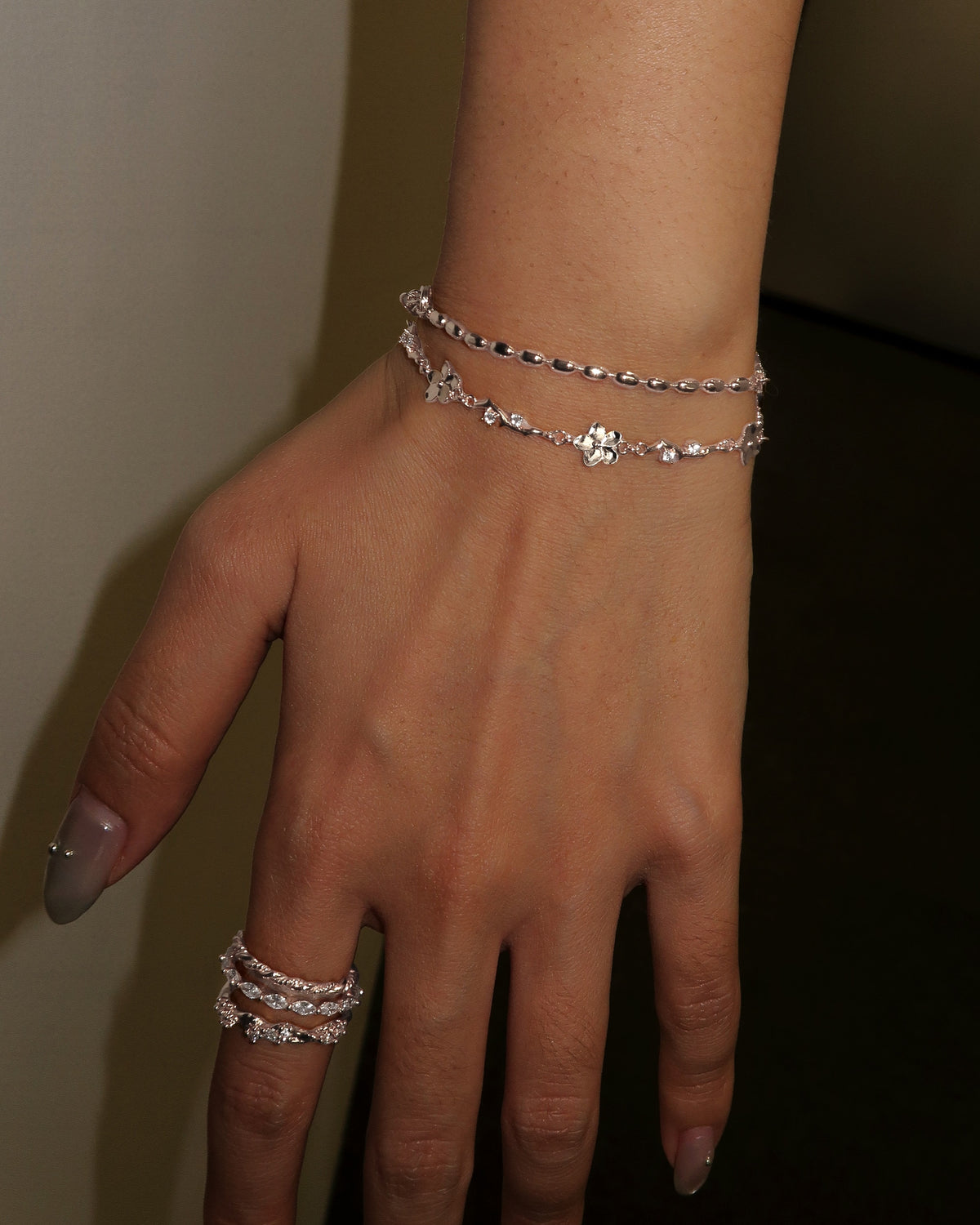 Pulsera floral Ivy en plata