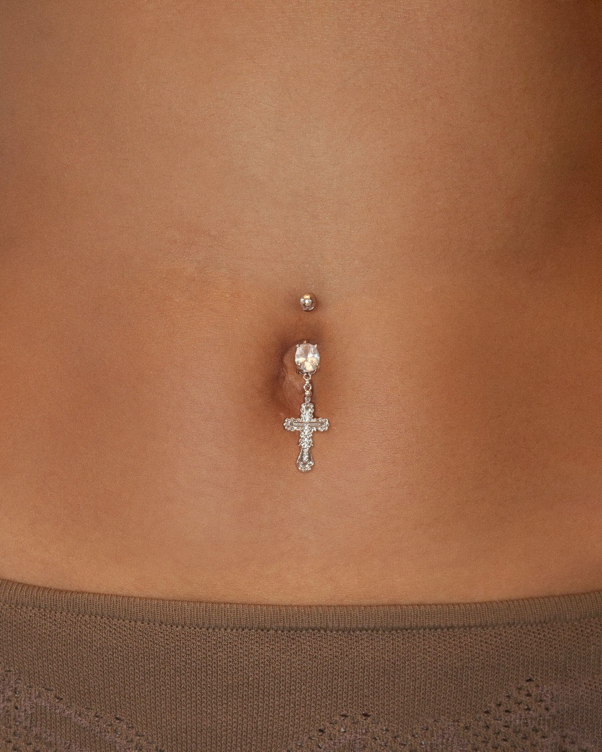 Everette Cross Belly Ring in Silver