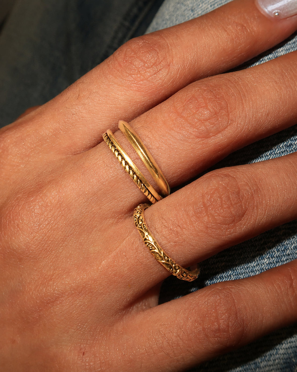 Orchid Stacking Ring Set in Gold