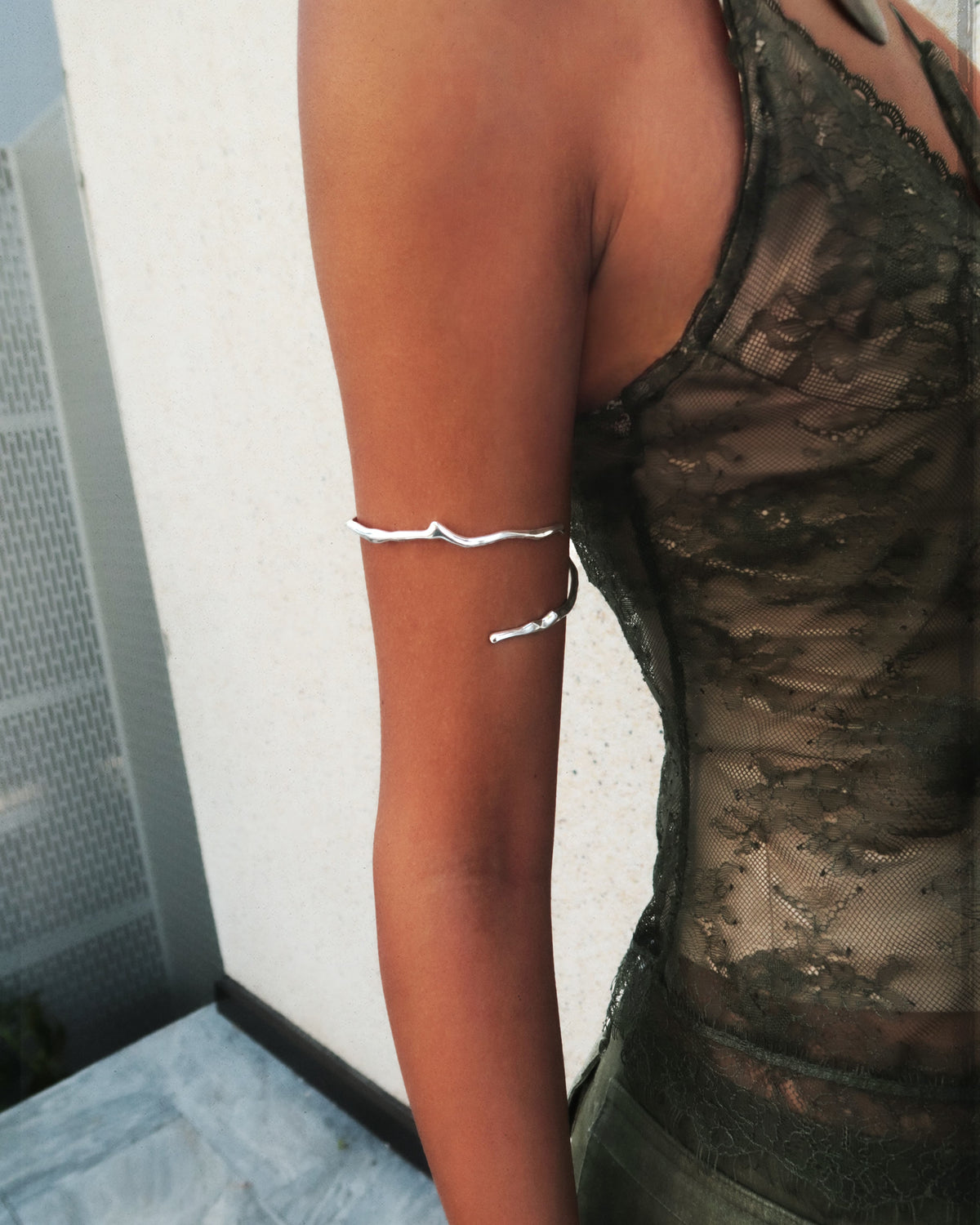 Mercury Vine Arm Cuff in Silver