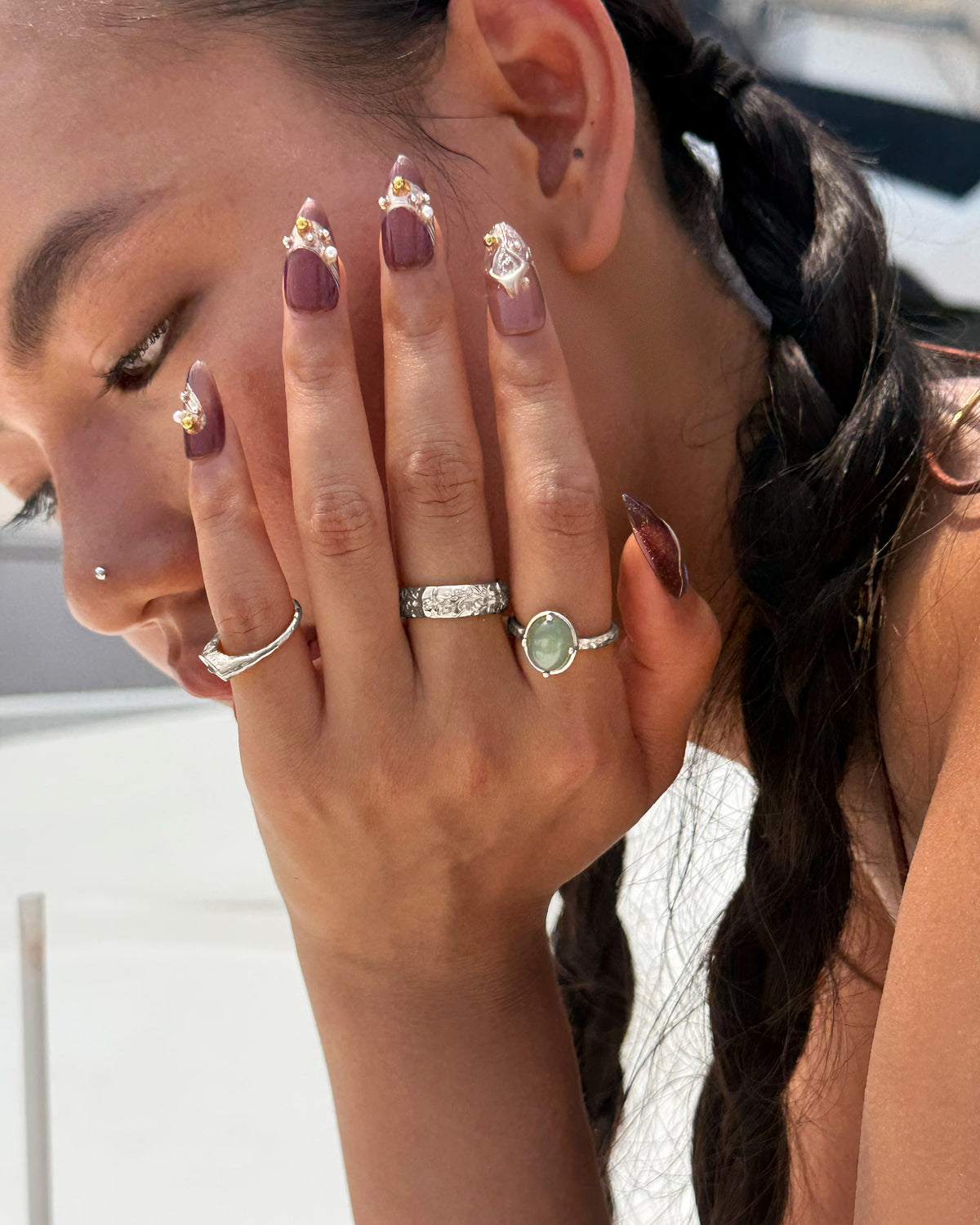 Green Aventurine Ring in Silver
