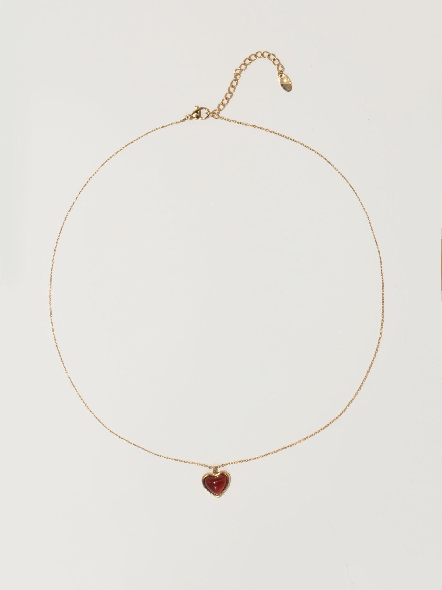 Carnelian Stone Heart Collar