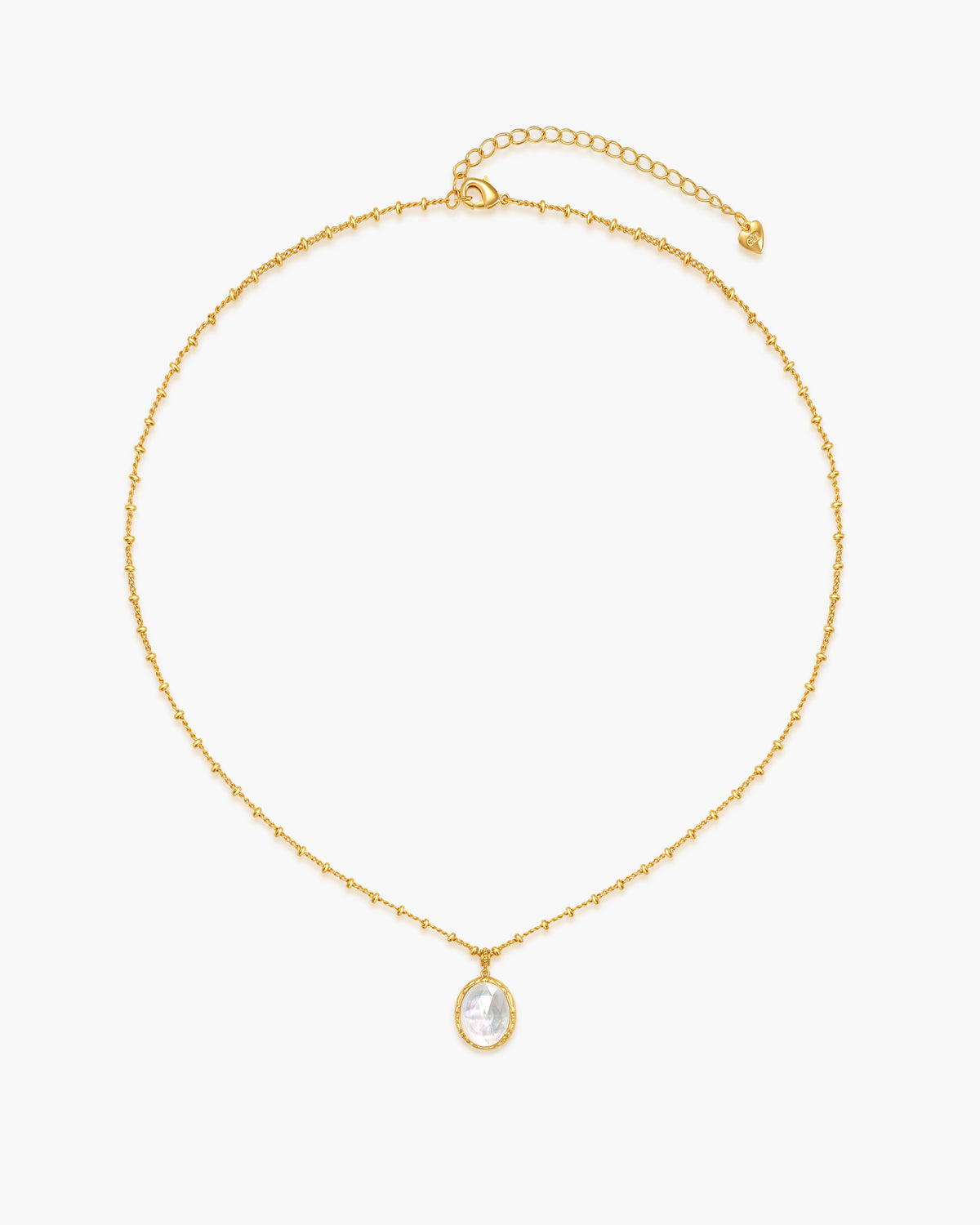 Crystal Cut Mother of Pearl Necklace - en route jewelry