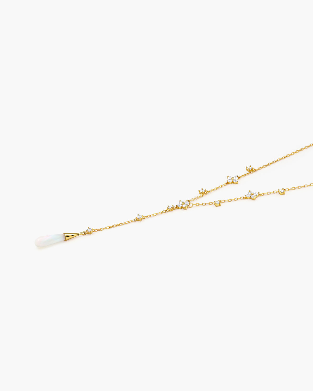 Fleur Mother of Pearl Lariat Necklace - en route jewelry