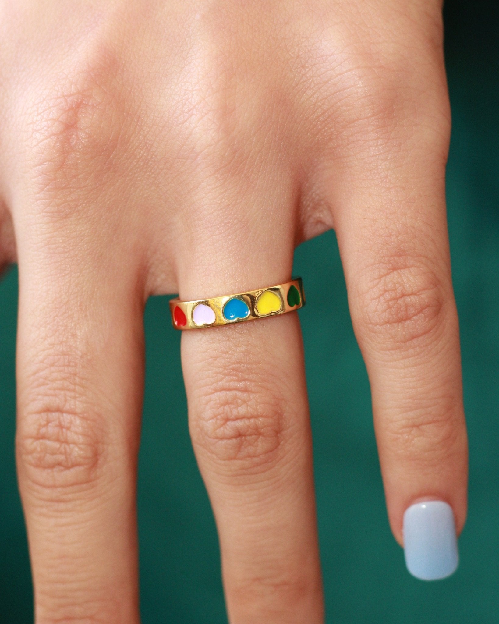 Patti Colored Hearts Ring