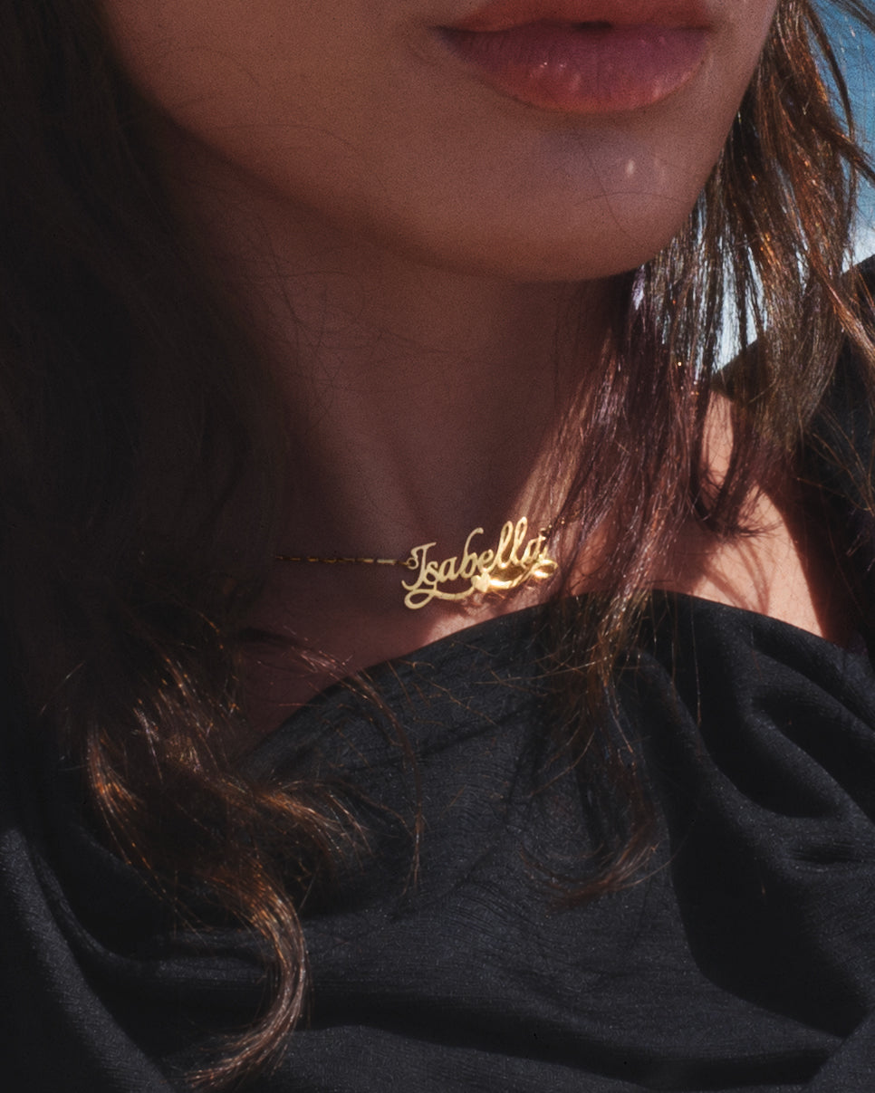 Collana con nome personalizzato, ali d’angelo