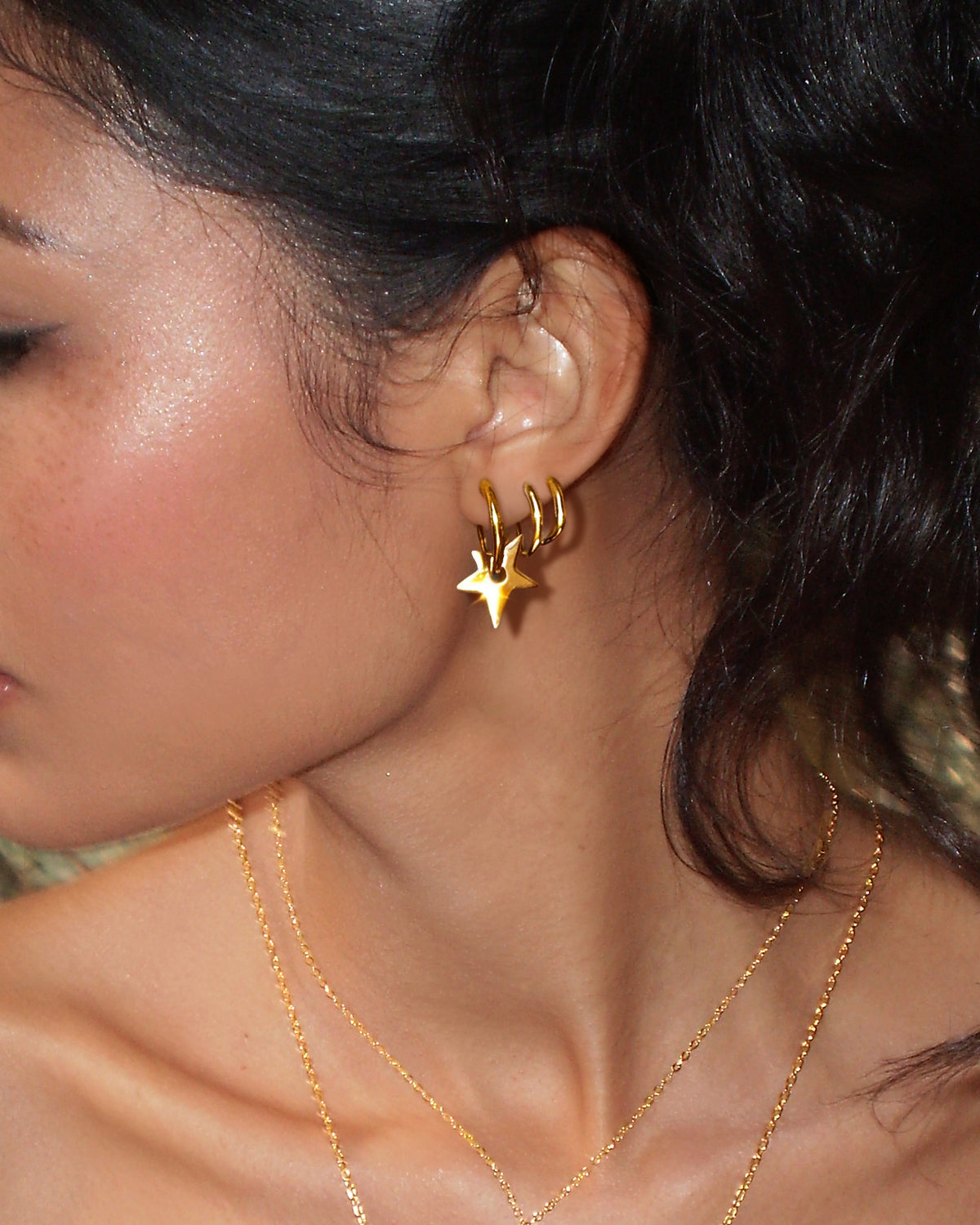 Star & Link Earrings Set
