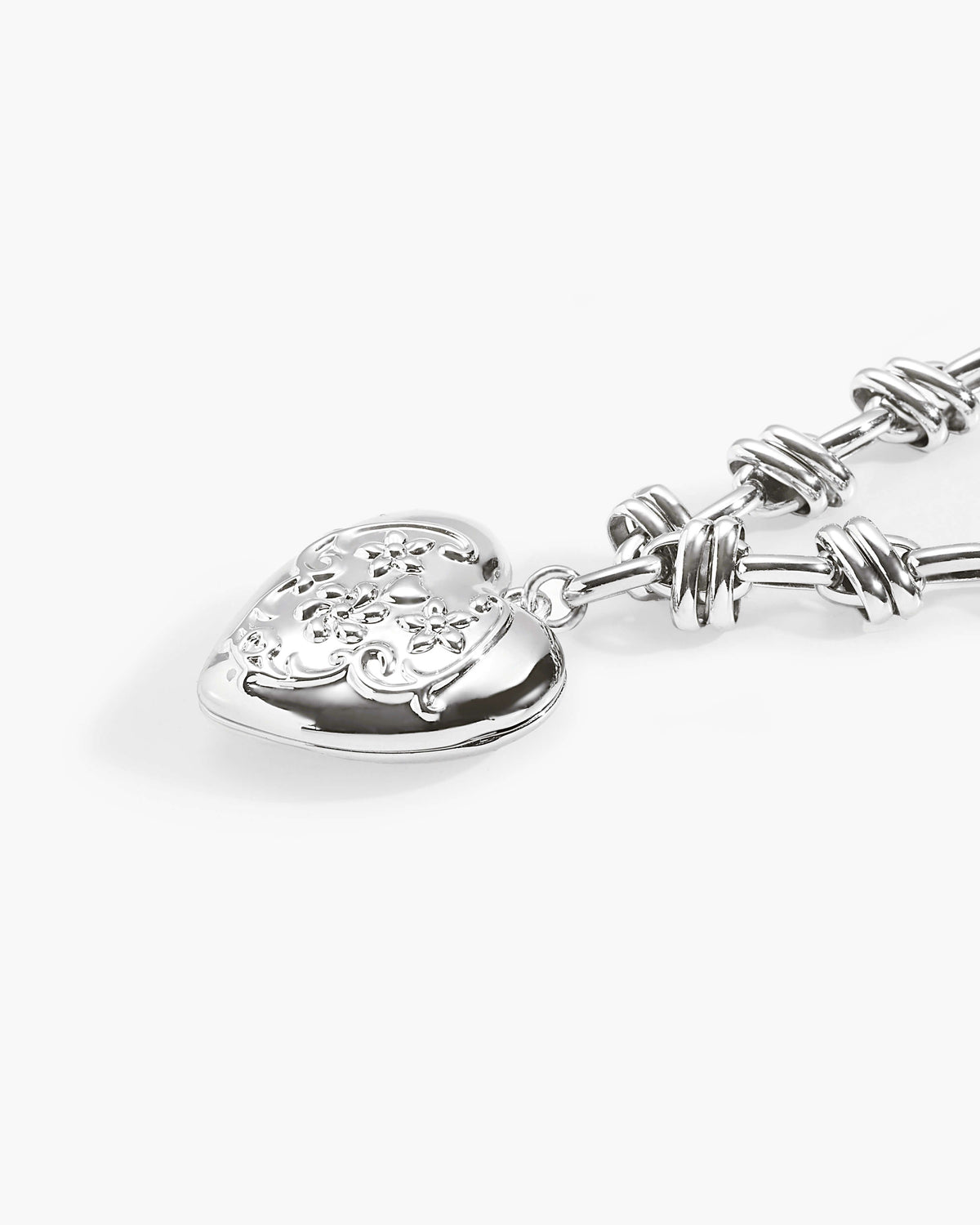 Collar de corazón abierto Secret Keeps en plata