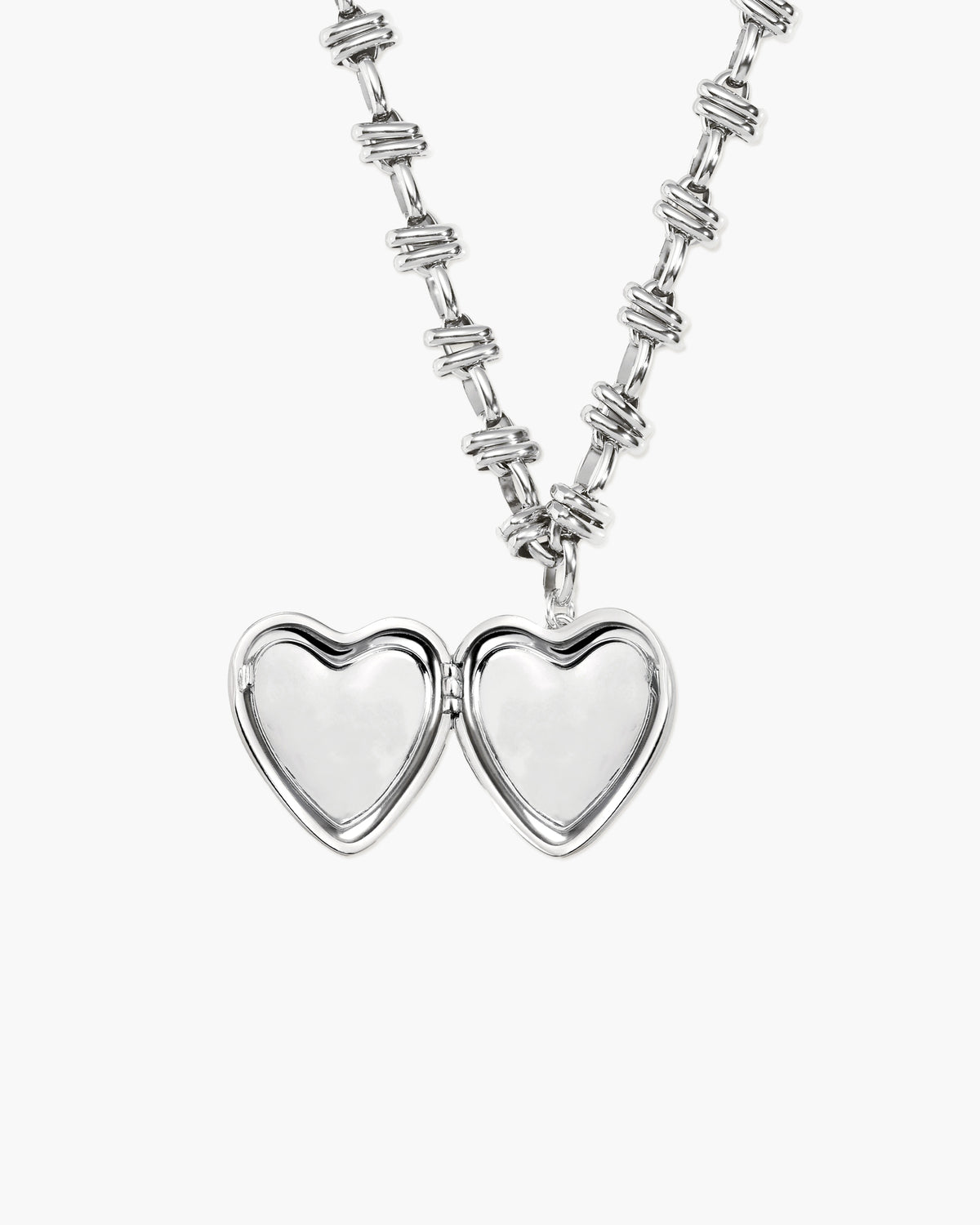 Collar de corazón abierto Secret Keeps en plata