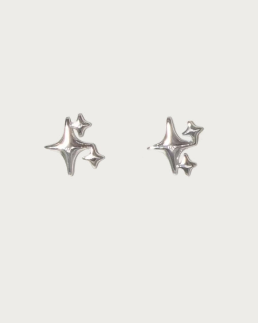Sparkle Stud Earrings in Silver