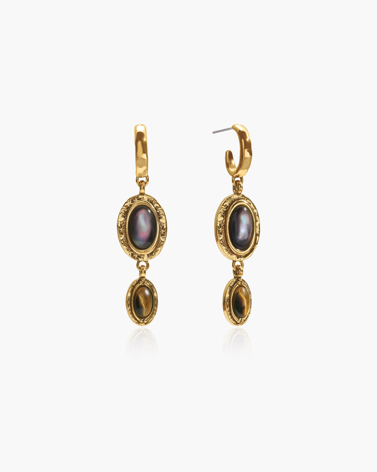 Midnight Oval Shell Ring in Silver