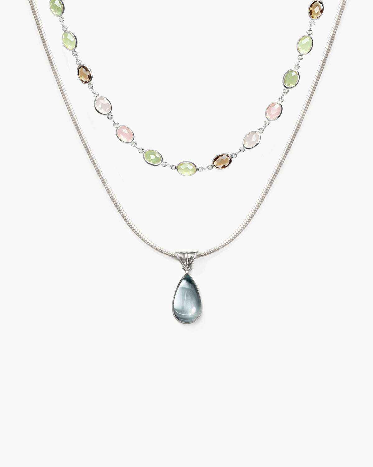 Waterdrop & Whimsical Romance Stone Necklace Set
