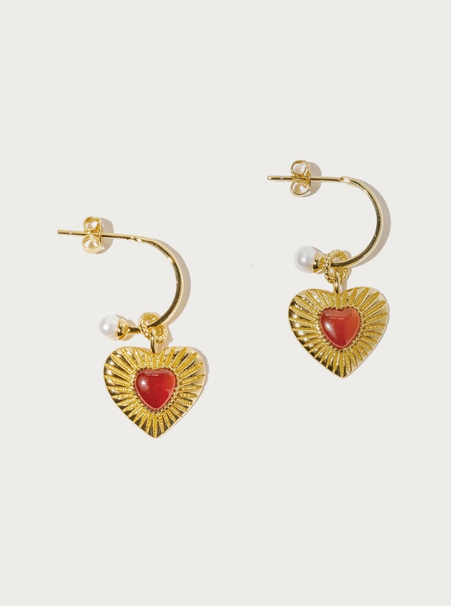 Helena Carnelian Heart Earrings