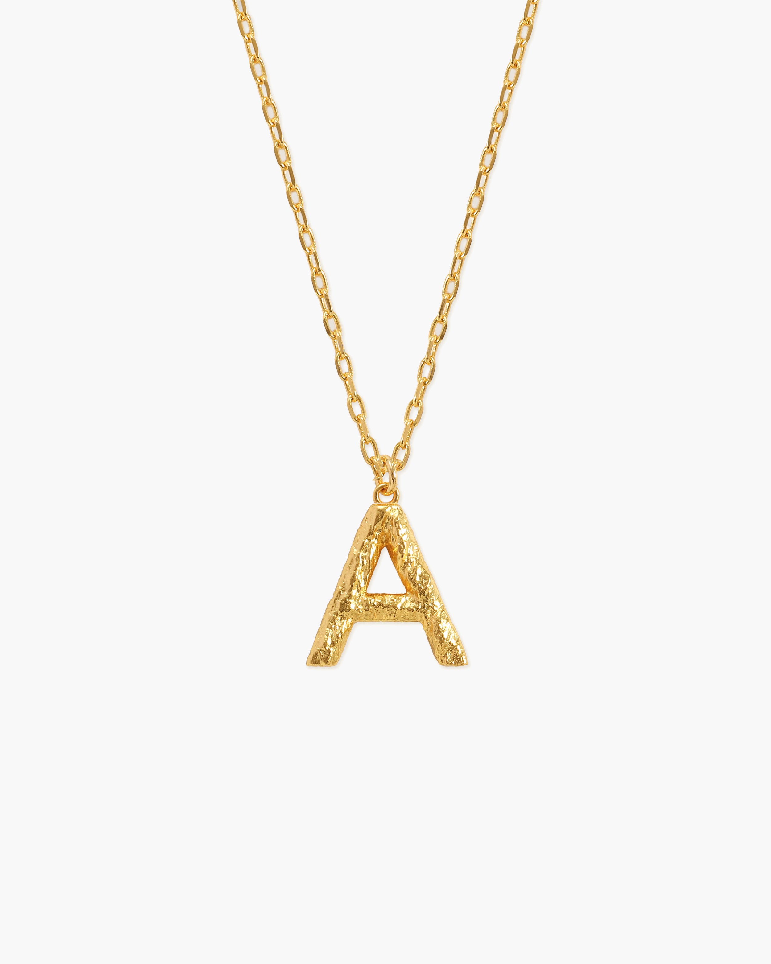Textured Initial Letter Necklace