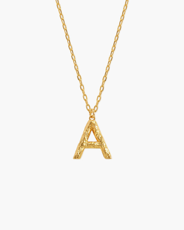 Textured Initial Letter Necklace - En Route Jewelry