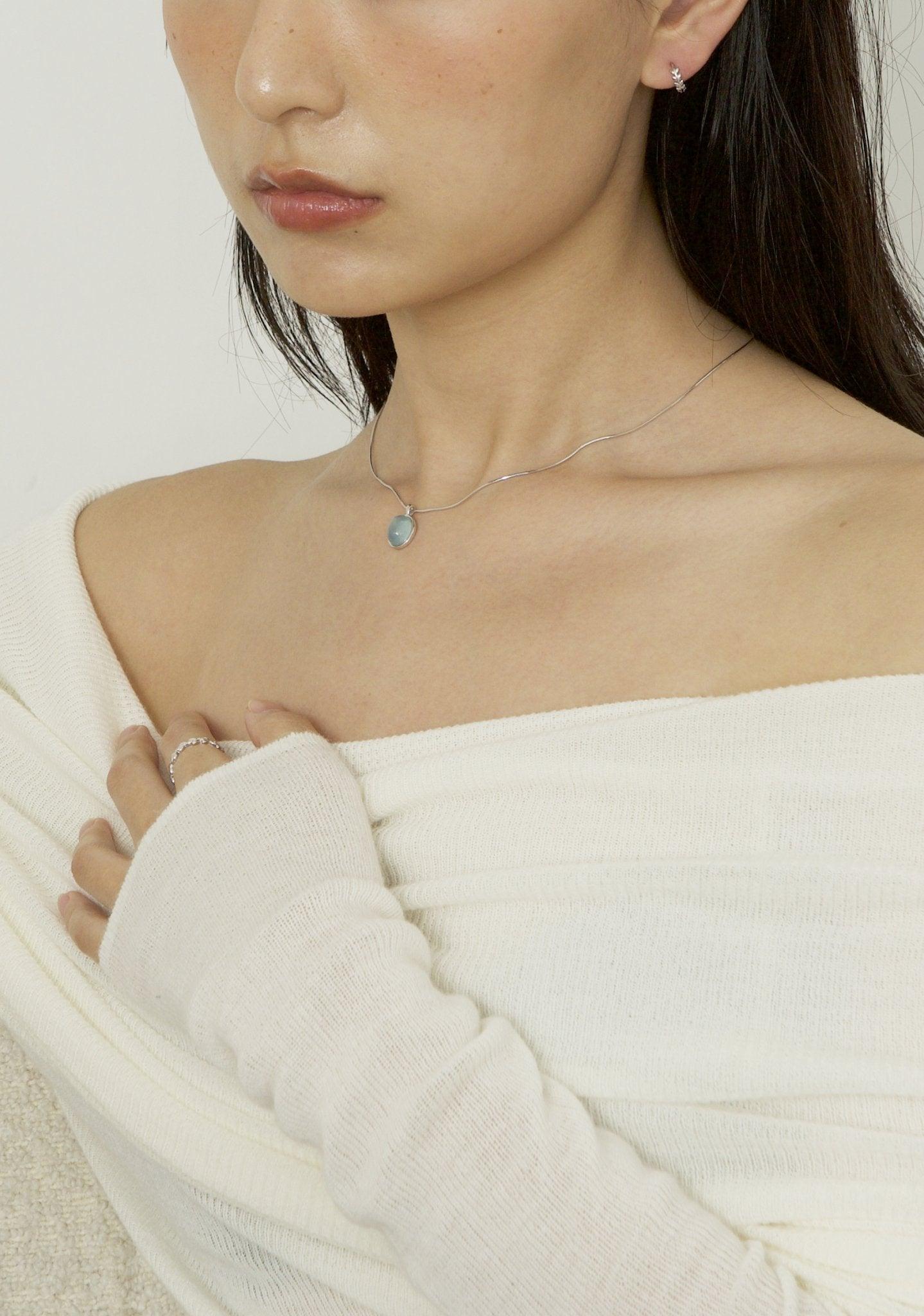 Aquamarine Stone Necklace - En Route Jewelry