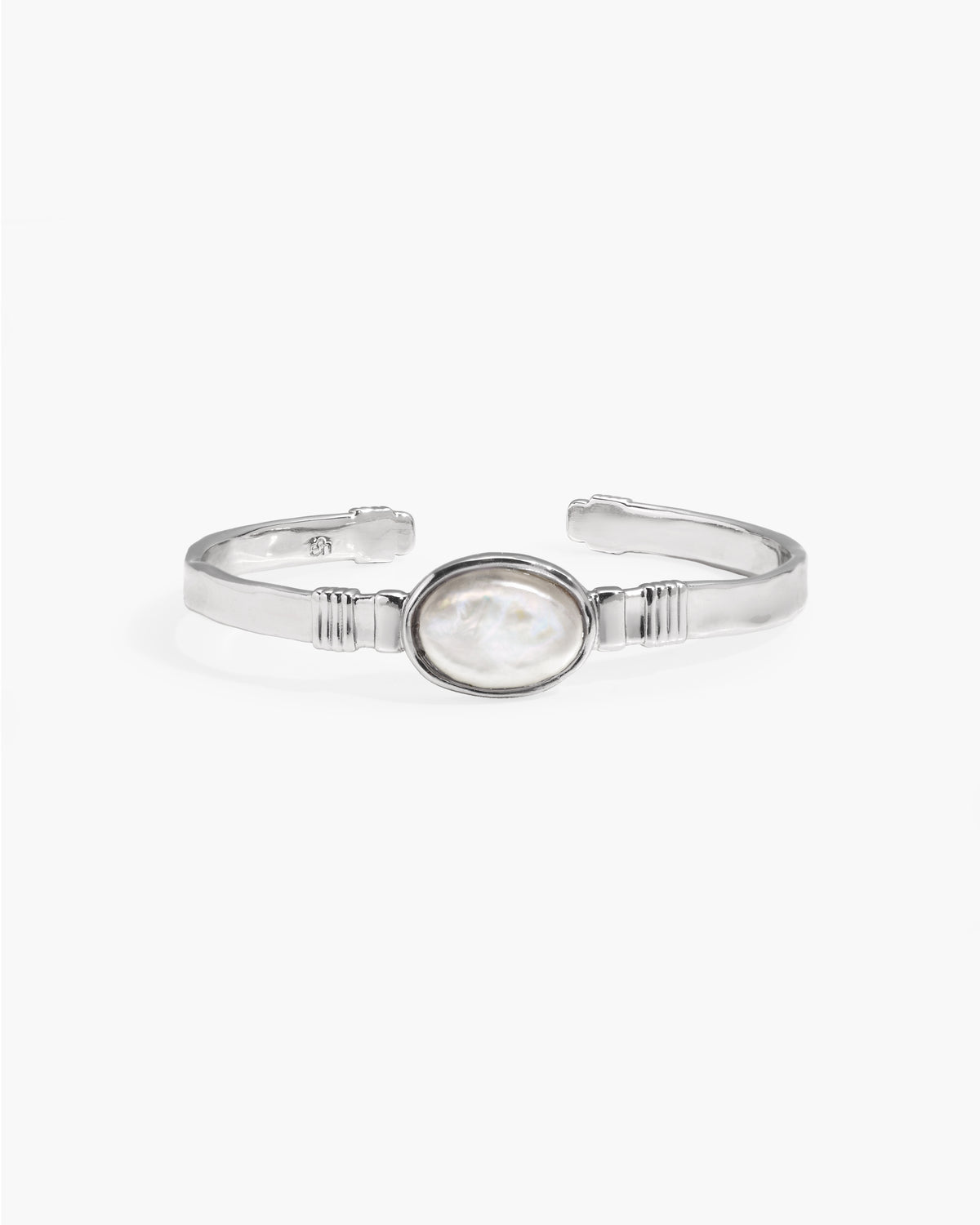 Liquid Oval Pearl Bangle in Gold - En Route Jewelry