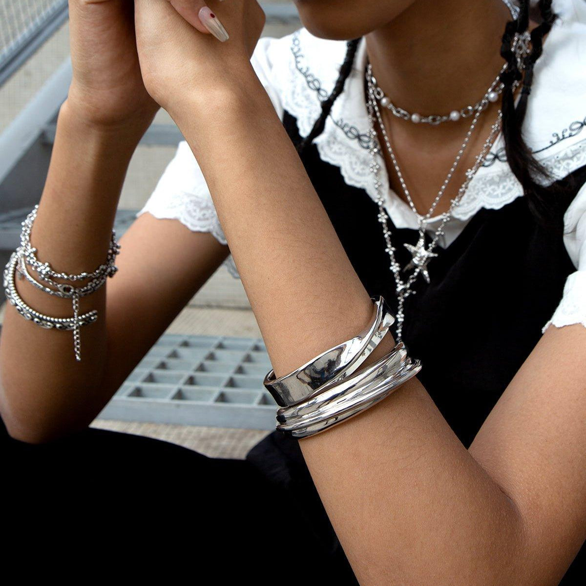 Bangles on Bangles in Silver | Sculptural Chunky Statement | en route ...