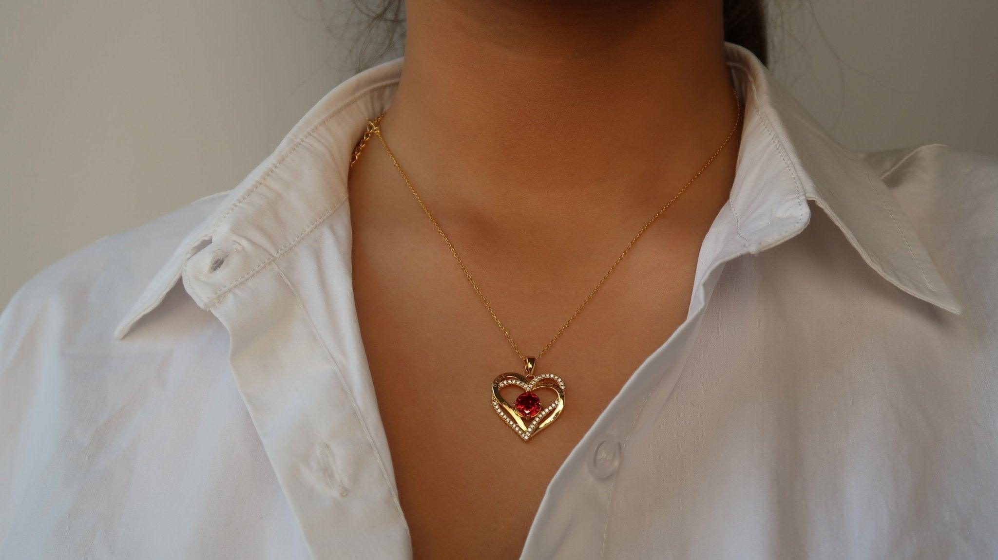 Best Mama Red Heart Necklace - En Route Jewelry