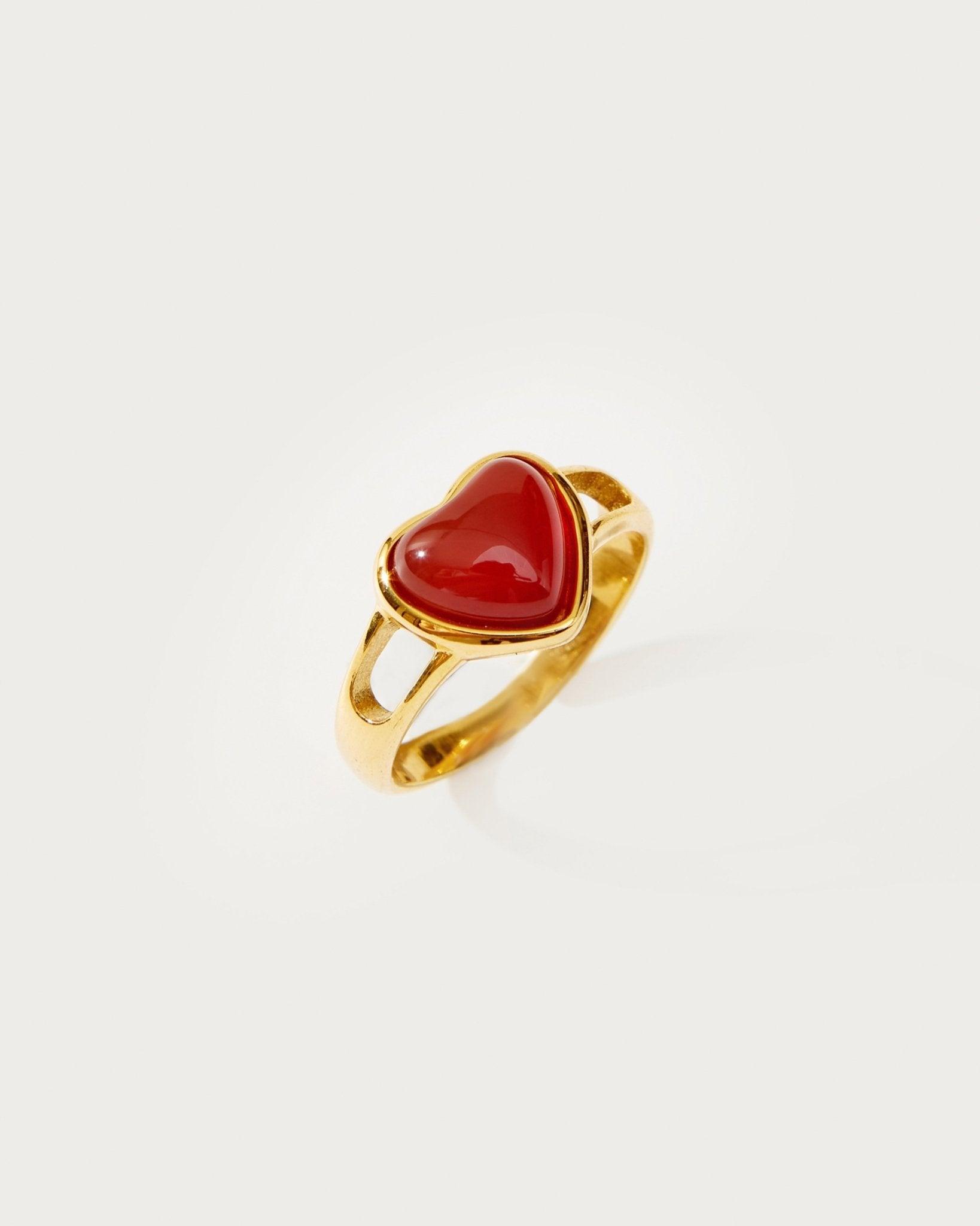 Carnelian Heart Ring - En Route Jewelry