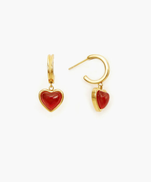Carnelian Hoop Earrings