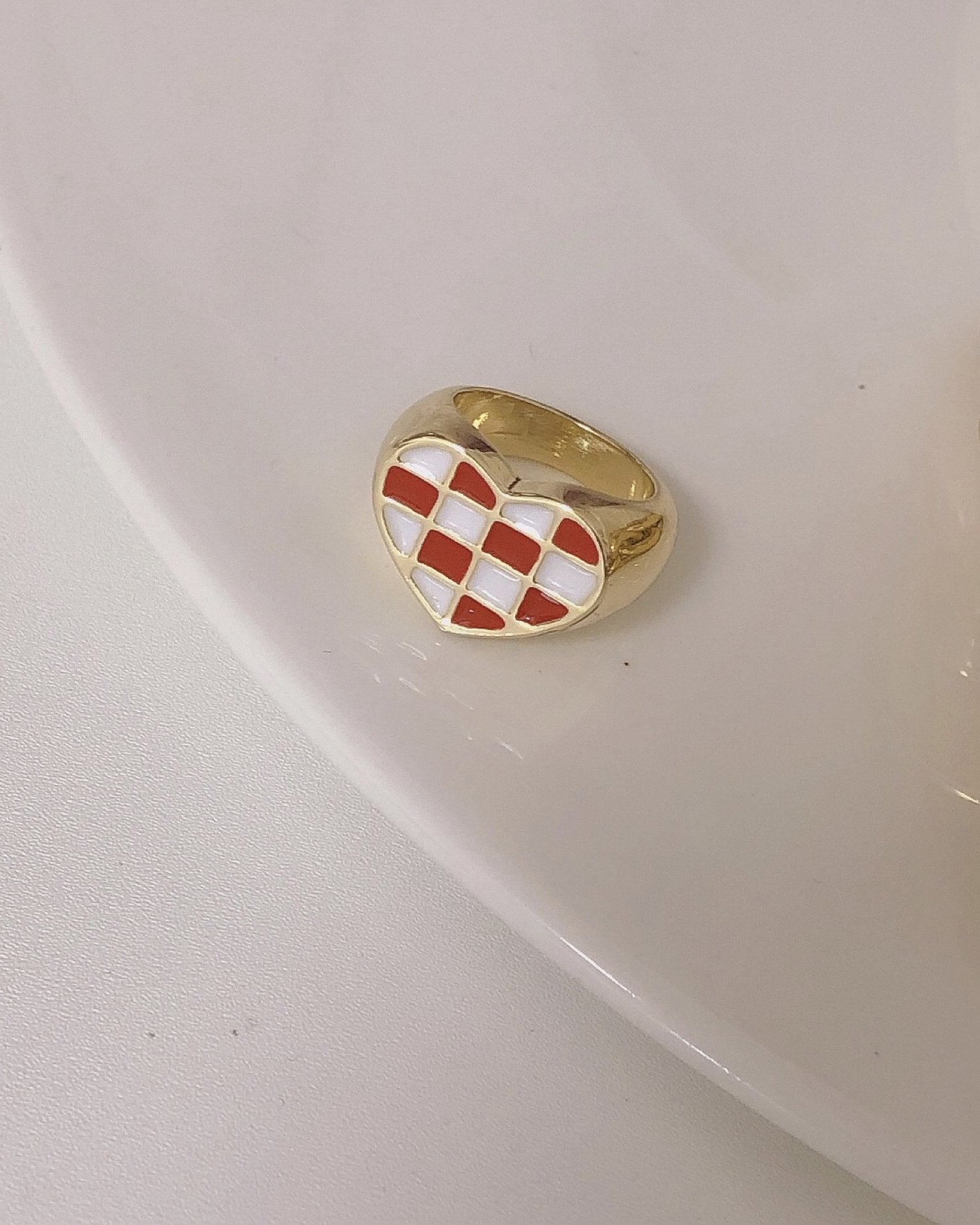 Red Checker Bague
