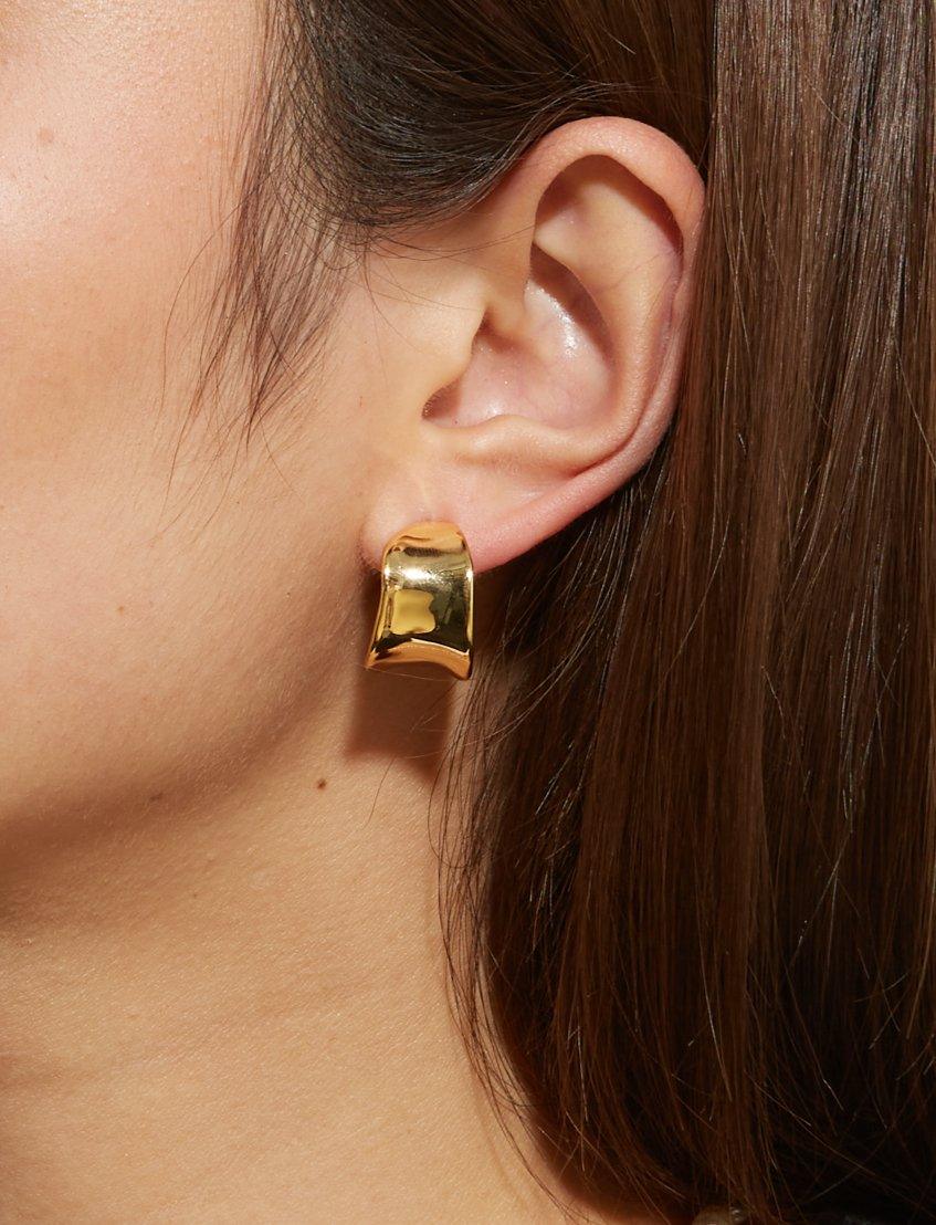 Chunky Flowy Hoop Earrings in Gold - En Route Jewelry