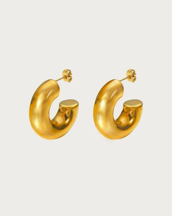 Chunky Hoop Earrings in Silver - En Route Jewelry
