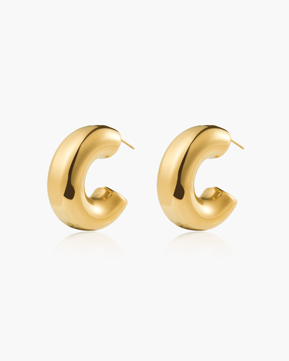 Chunky Hoop Earrings in Silver - En Route Jewelry