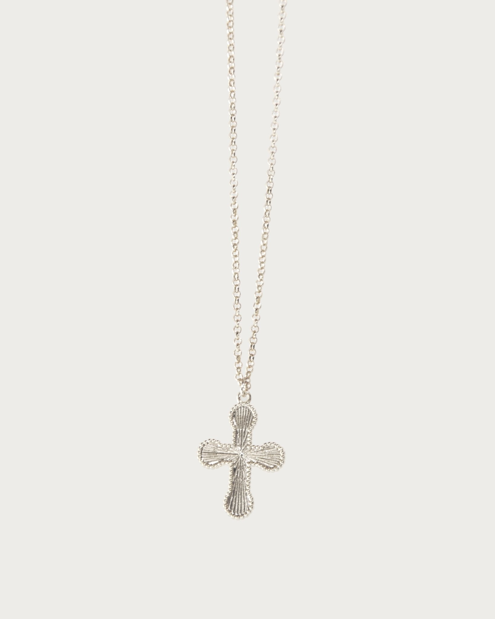 Mini Cross Pendant Kette in Silver
