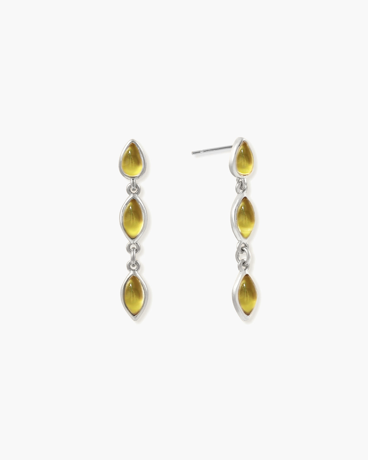 Olive Marquise Earrings in Silver