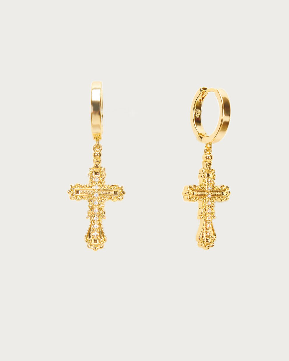 Everette Cross Earrings in Gold
