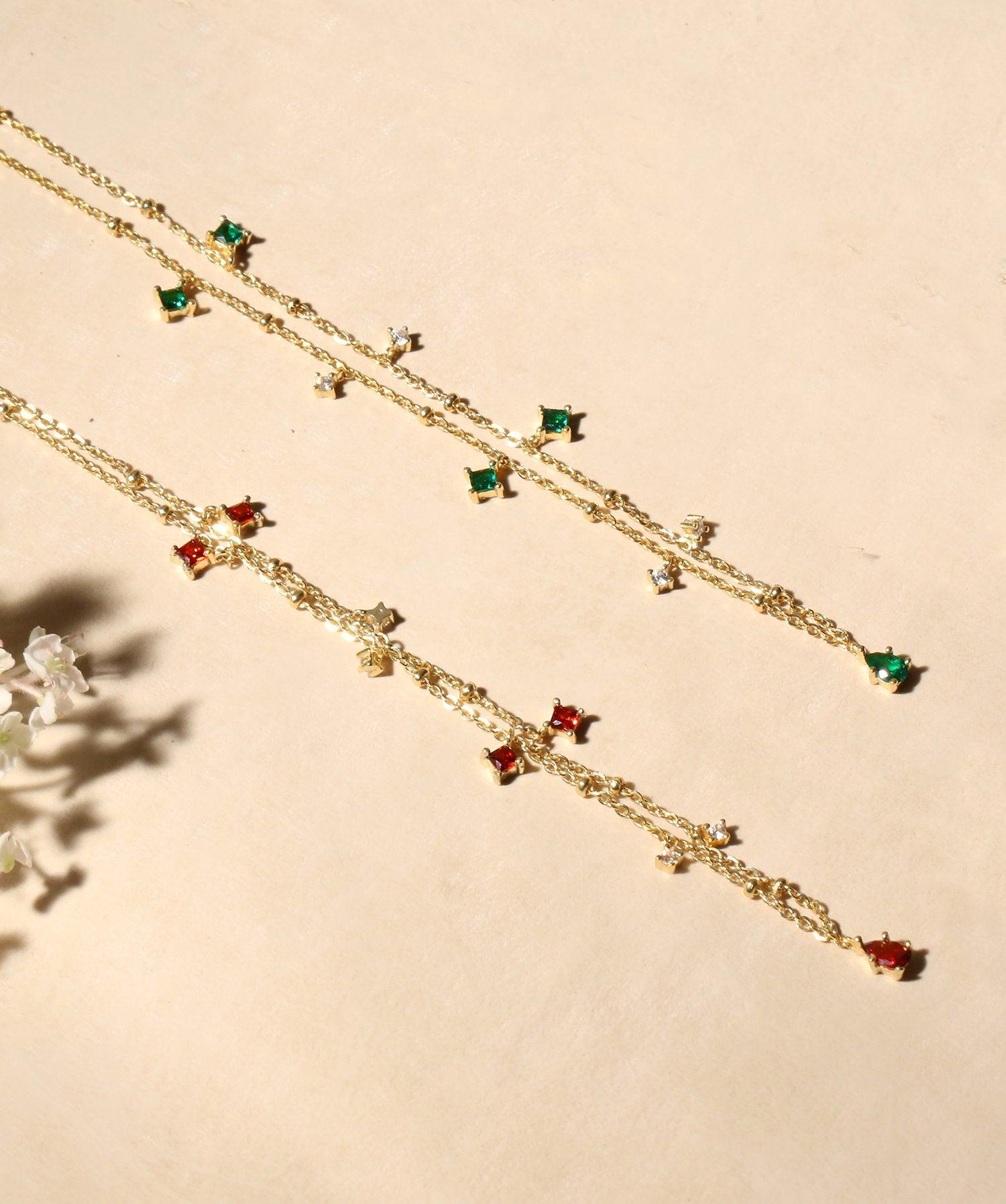 Elysee Necklace in Emerald Green - En Route Jewelry