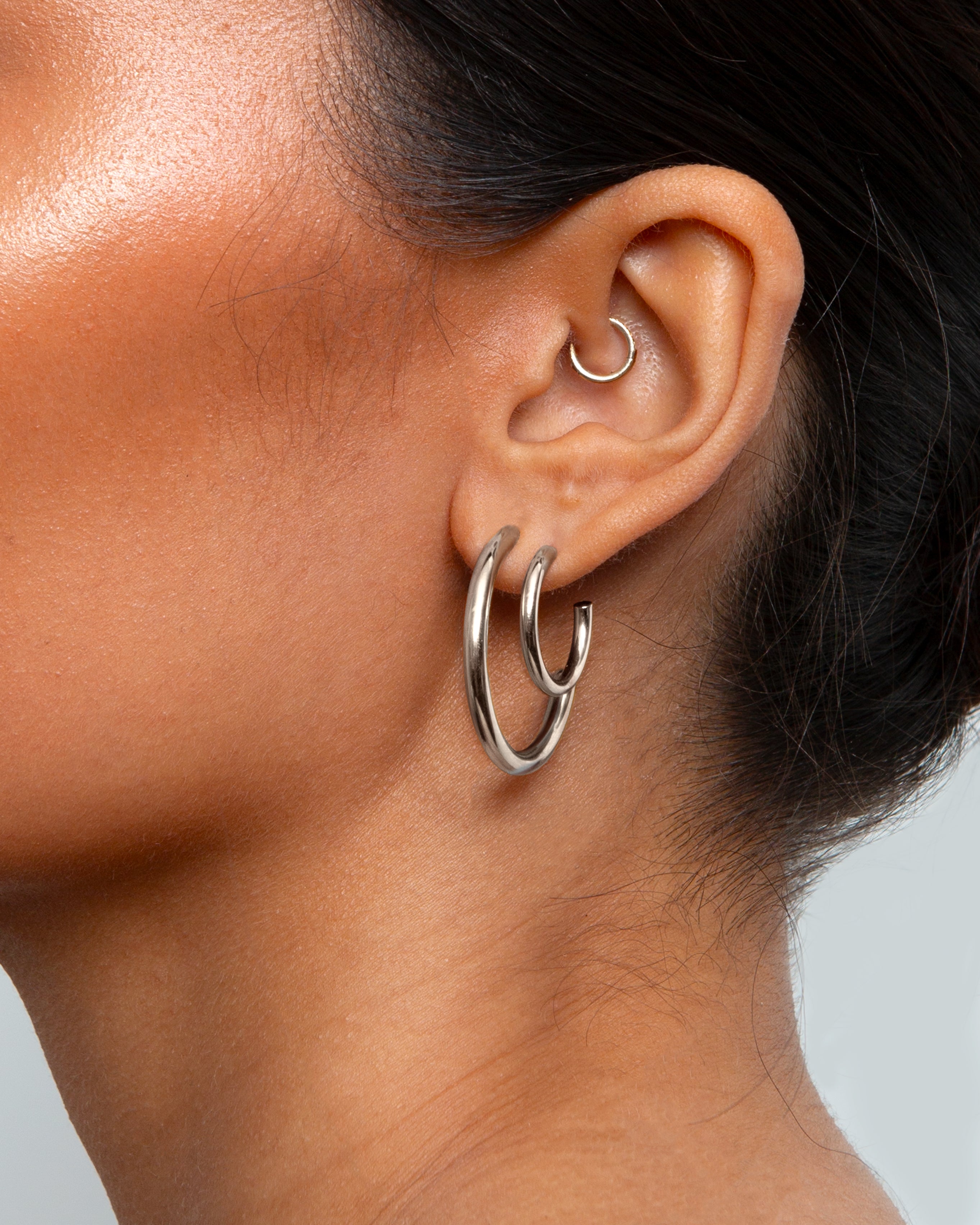 Silver 30mm Endless Hoop Earrings