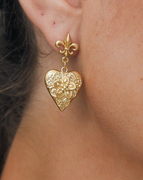 Baroque Blossom Heart Earrings